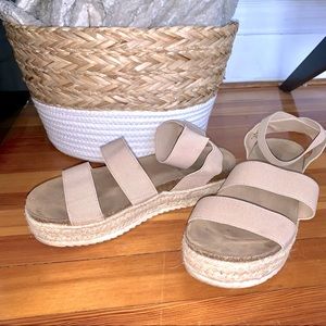 Tan sandal wedges